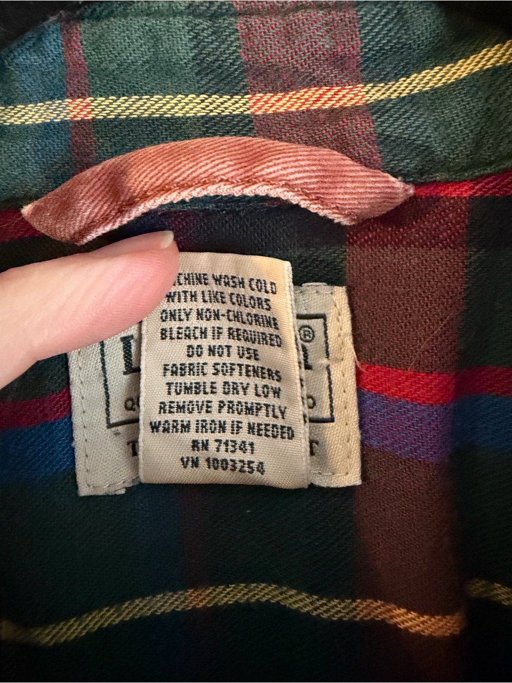 L.L. Bean Rust Button-Front Hurricane Shirt with Flannel Plaid Lining - Picture 8 of 11